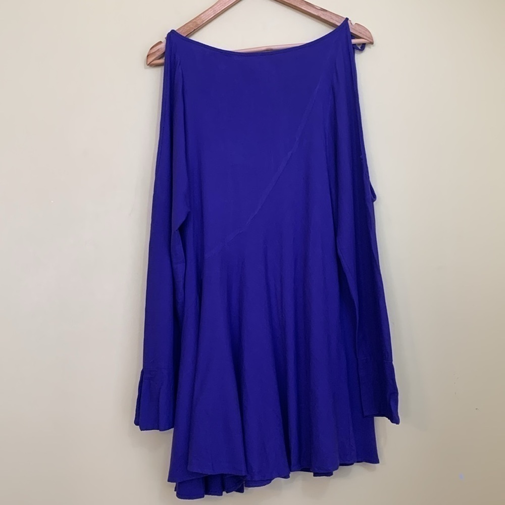 Free People | Clear Skies Purple Cold Shoulder Asymmetrical Tunic Dress S - Picture 16 of 17